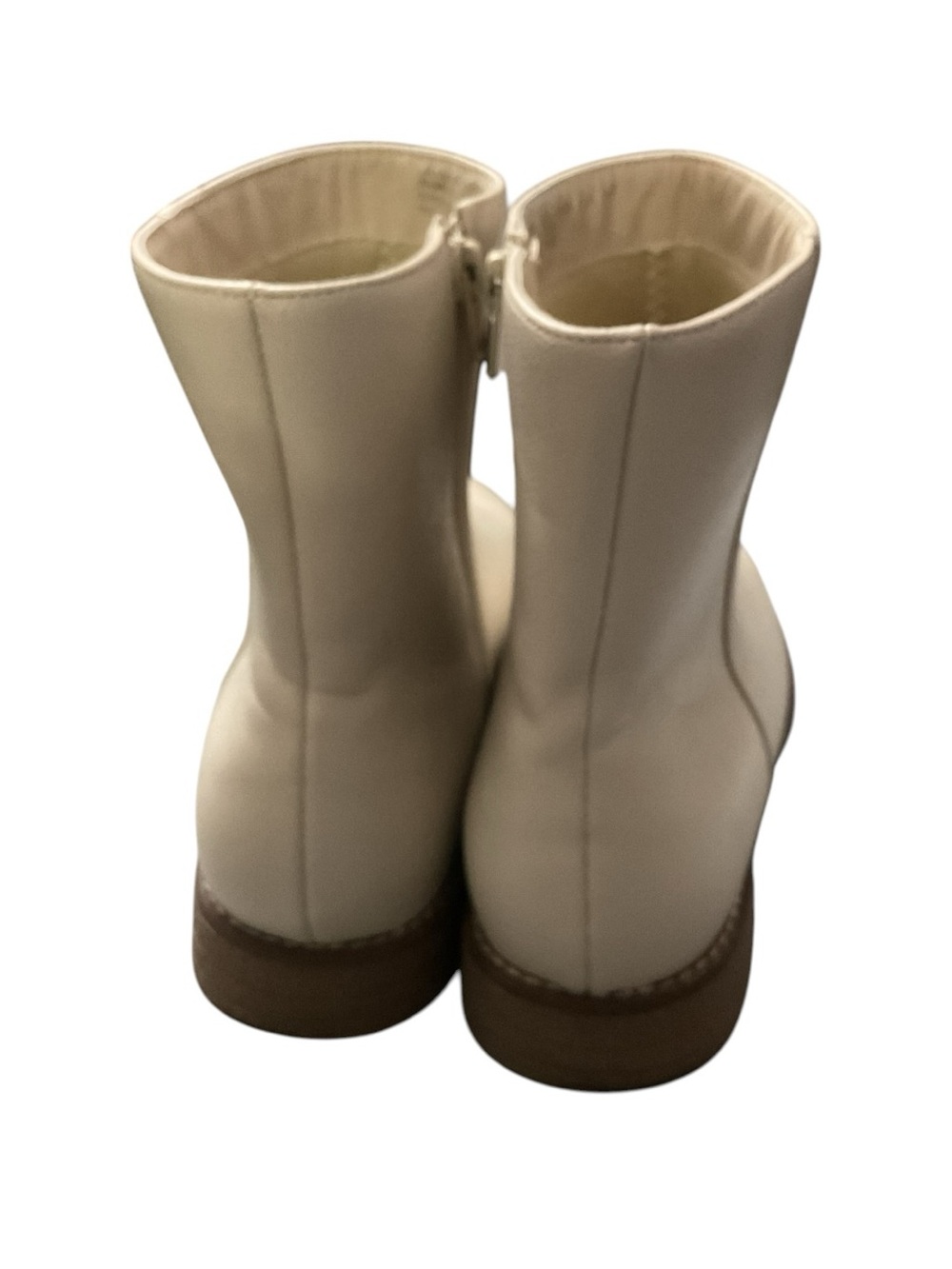 LOFT Cream Mid-Calf Heeled Leather Boots - Picture 4 of 7
